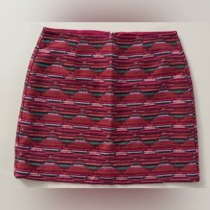 LOFT Fuchsia Multicolor Tweed Mini Skirt